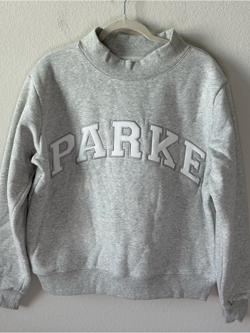PARKE Varsity Mockneck in Metallic Grey SZ S/M NEW